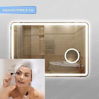 Зеркало 348ск2л2о1  70 х 100 см с двойным сенсорным выключателем,с антизапотеванием 25х50см и космет